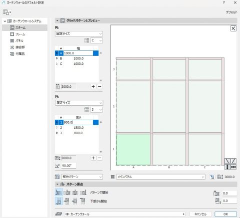 カーテンウォールのスキーム
