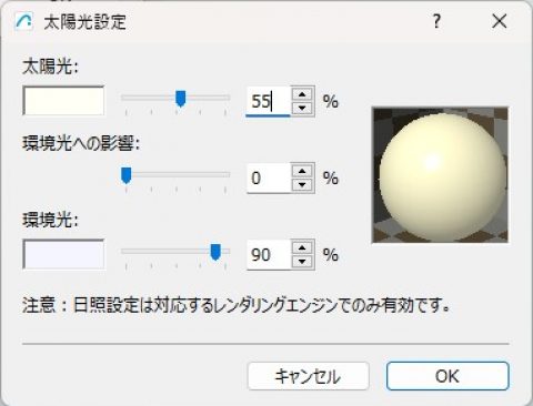 カメラの太陽光